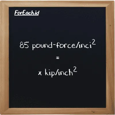 Contoh konversi pound-force/inci<sup>2</sup> ke kip/inch<sup>2</sup> (lbf/in<sup>2</sup> ke ksi)